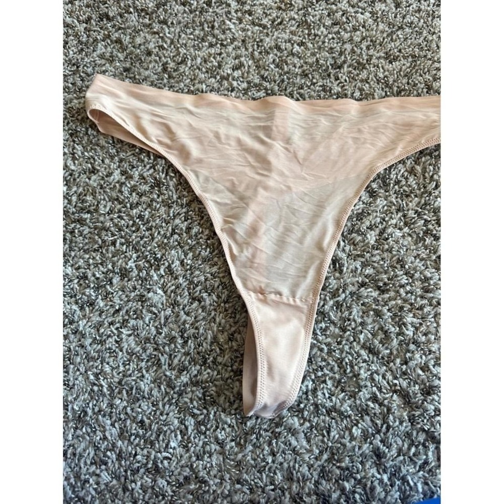 SKIMS Cotton Rib Thong Panty Peach Beige Size 4X 4X